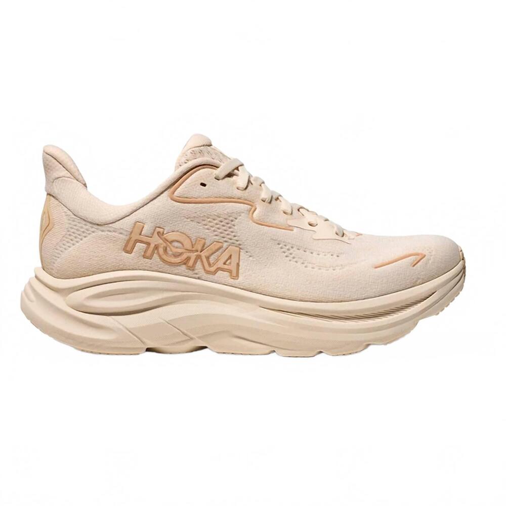 NEW HOKA women's clifton 10 wide running shoes in vanilla birch